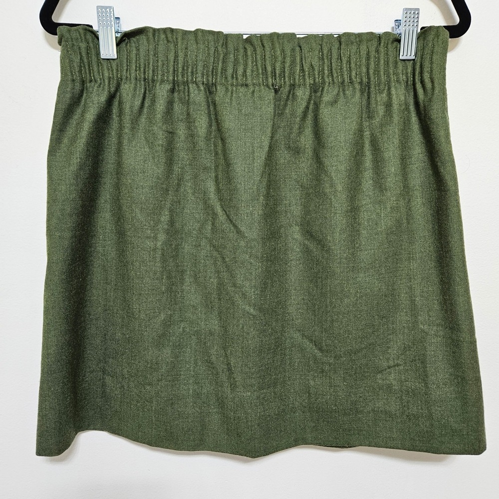 J.Crew NWT Womens Wool Mini Skirt Green Preppy Academia Minimalist Relaxed S 4 - Picture 3 of 9